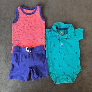 Set of 3 Baby Onesies & Shorts - 18 M